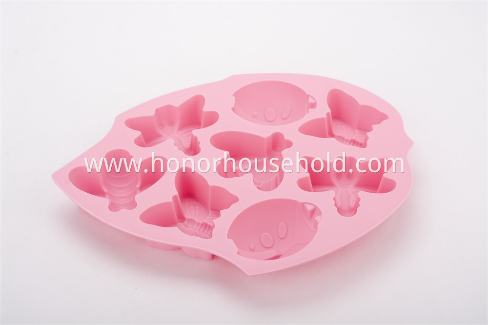 LD-B0003 Food grade cartoon animal shapes silicone mold for baking decorating tools set